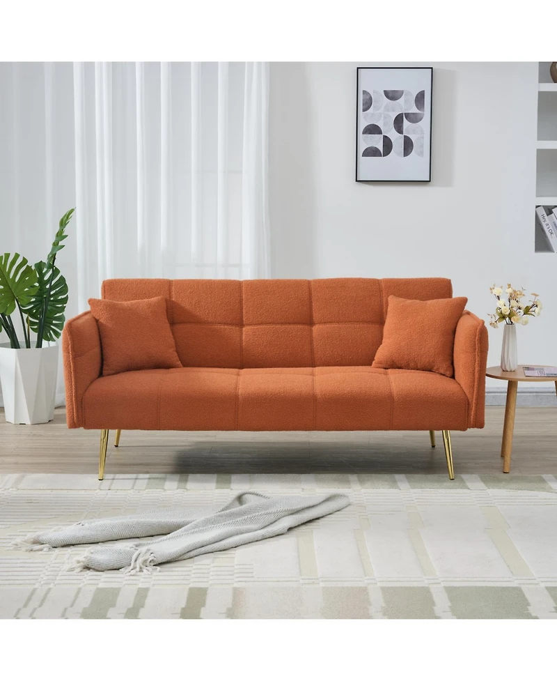 Streamdale Furniture 70'' Teddy Fleece Convertible Sofa Bed