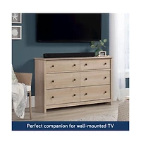 Sauder River Ranch 6-Drawer Bedroom Dresser, Harvest Walnut Finish