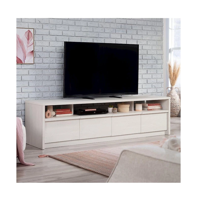 Sauder Harvey Park Large Tv Credenza, for Tv's up to 86", Alabaster Oak Finish