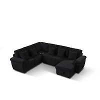 Streamdale Furniture 110" U-shaped corduroy sofa with storage
