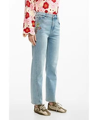 Desigual Women's Straight floral jeans