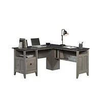 Sauder August Hill L Desk, Mystic Oak finish