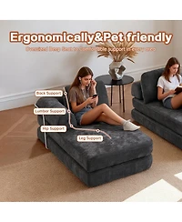 Streamdale Furniture 104" Boneless Chenille Memory Foam Modular Sectional Sofa with Chaise - No Assembly