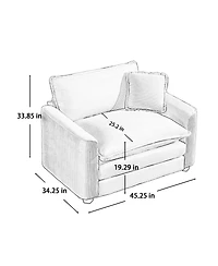 Streamdale Furniture Corduroy 3-Piece Oversized Sectional Sofa with 2-Seater and 3-Seater