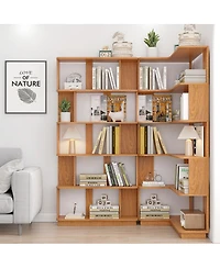 Streamdale Furniture Space-Saving Corner Bookshelf and Bookcase Set