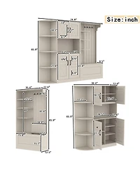 Streamdale Furniture 2-in-1 Hall Cabinet Storage and 4 Hooks