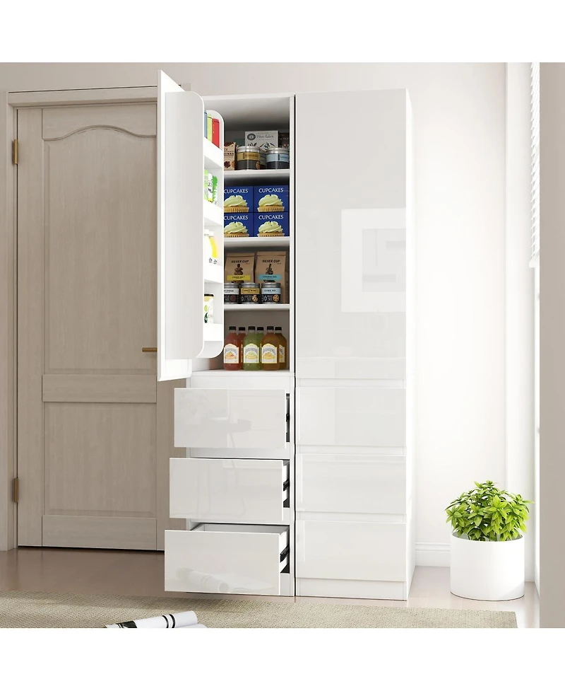 Streamdale Furniture Pantry Storage Cabinet with Doors, Shelves and Drawers