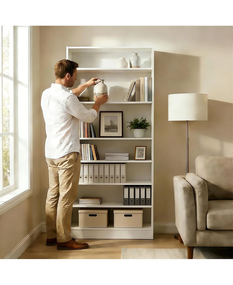 Streamdale Furniture 9-Tier Wood Shoe Cabinet with Adjustable Shelves