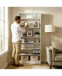 Streamdale Furniture 9-Tier Wood Shoe Cabinet with Adjustable Shelves