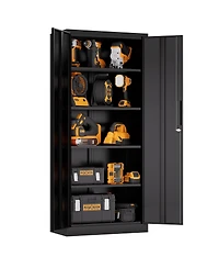 Streamdale Furniture 71"H Metal Garage Storage Cabinet with 4 Shelves and Lock