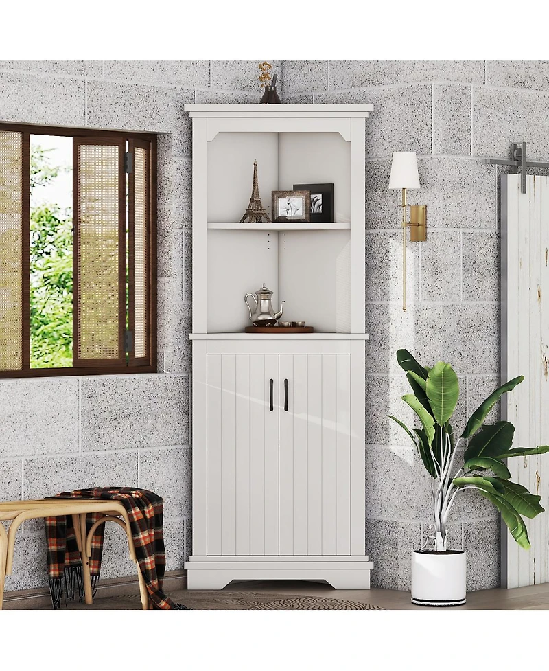 Streamdale Furniture Tall Corner Cabinet with Doors