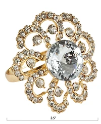 Saro Lifestyle Napkin Ring with Large Jewels Design, Set of 4