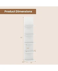 Slickblue 5 Tier Wall Shelf Unit with Wood Grain for Home Storage