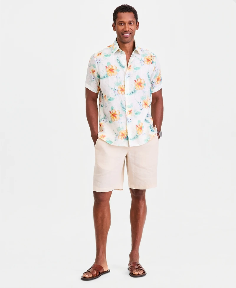 Club Room Men's Hola Floral Linen Short Sleeve Shirt, Macy's Exclusive