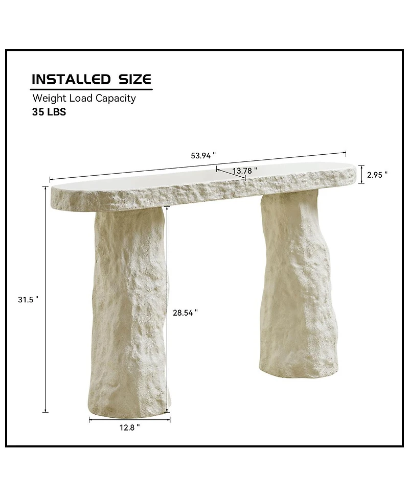 Streamdale Furniture Modern Fiberglass Console Table with Irregular Legs