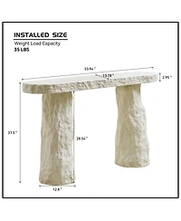 Streamdale Furniture Modern Fiberglass Console Table with Irregular Legs