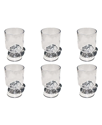 Abode Homewares Hammered Rustic Acrylic Stemless Wine Glasses, Set of 6