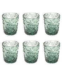 Abode Homewares Embossed Leaf Acrylic Drinking Glasses, Set of 6