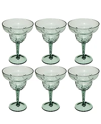 Abode Homewares Embossed Leaf Acrylic Margarita Glasses, Set of 6
