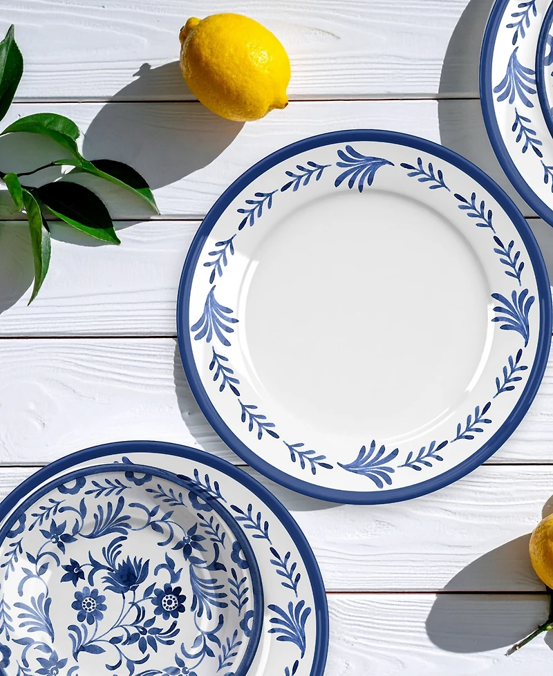 Abode Homewares Medallion Flower NewWave Melamine Dinner Plates, Set of 6