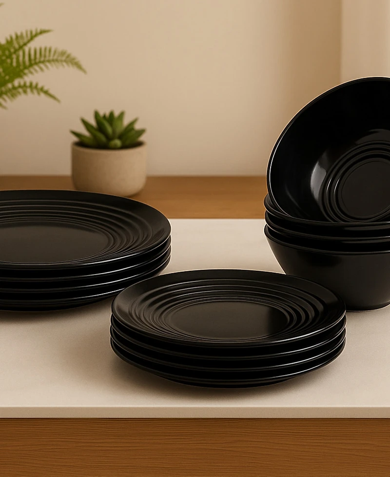 Abode Homewares Barro NewWave Melamine 12-Piece Dinnerware Set