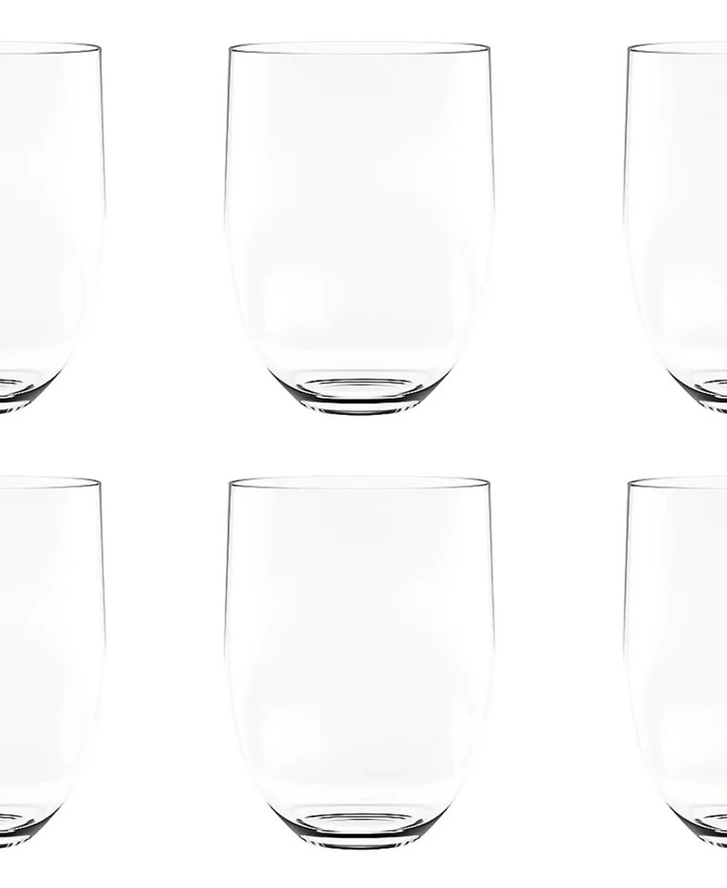 Abode Homewares Quatro Acrylic Stemless Wine Glasses, Set of 6