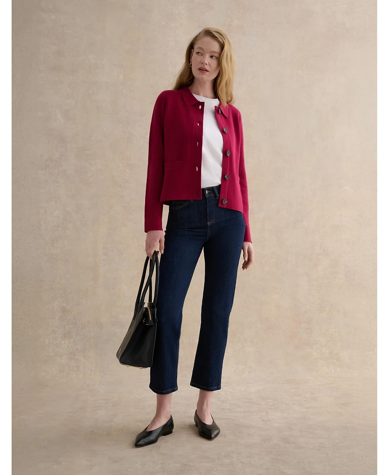 Hobbs London Women's Dannie Cinched-Waist Collard Shirt