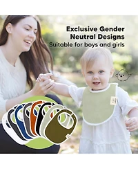 KeaBabies 8pk Baby Bibs for Boy, Drool Bib Boys and Girls, Infant Teething