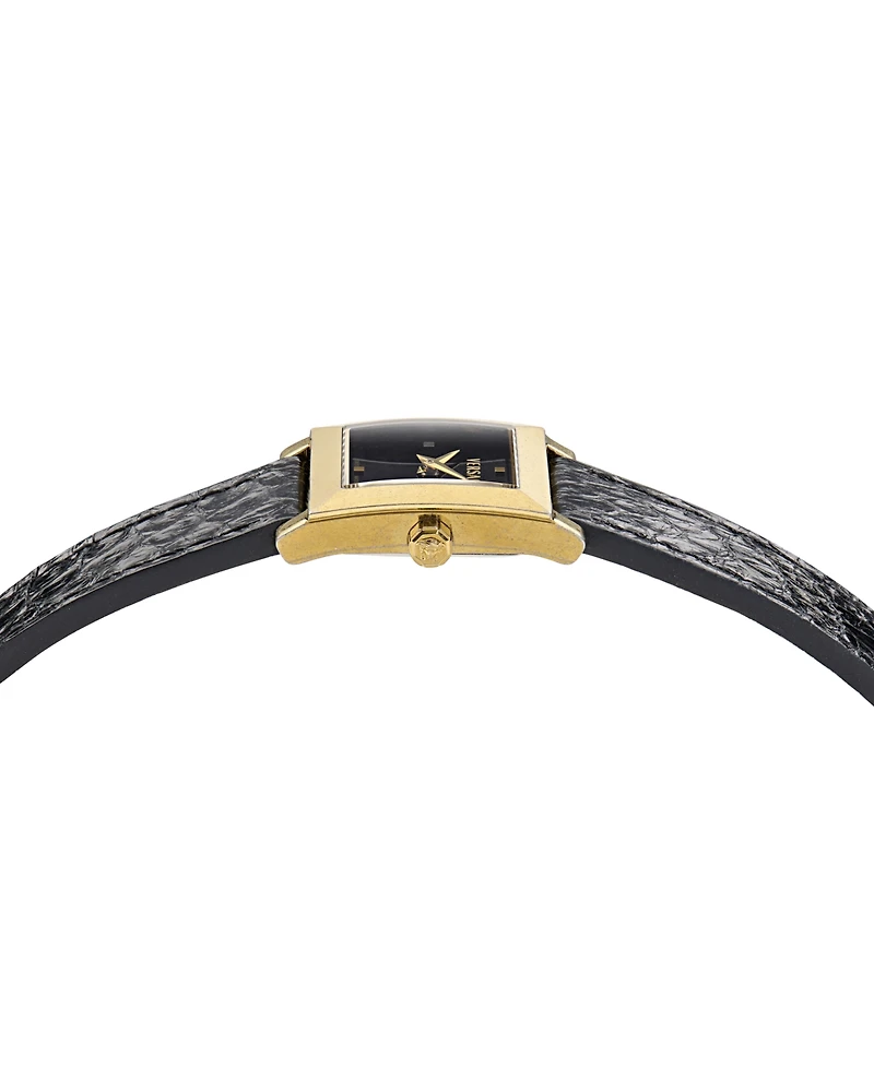 Versace Women's Mosaic Black Calf Leather Strap Watch 22x22mm