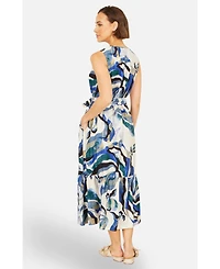 Yumi Women's Swirl Print Midi Dress