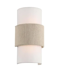 360 Lighting Cabo 14 1/2" Linen and Rope 2-Light Wall Sconce