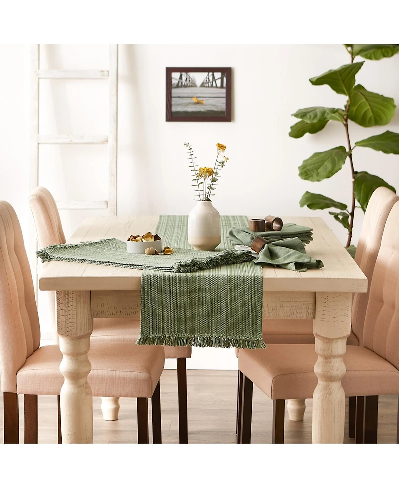 Design Imports Variegated Fringe Table Runner