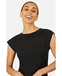 Yumi Women's Knitted Ruched Midi Dress