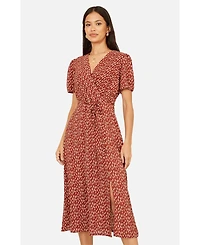 Yumi Women's Spot Wrap Midi Dress
