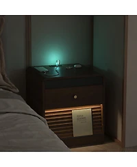 Streamdale Furniture Smart Nightstand Charging, Light, Storage