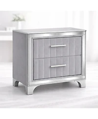 Streamdale Furniture Acrylic Nightstand 2 Drawers and Silver Legs