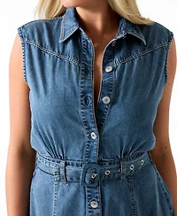 Guess Women's Brina Collared Neck Mini Shirt Dress