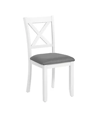 Streamdale Furniture 7-Piece Solid Wood Dining Set, 58.5" Table, 6 Padded Chairs