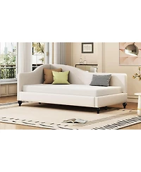 Streamdale Furniture Linen L-Shaped Daybed with Wood Legs