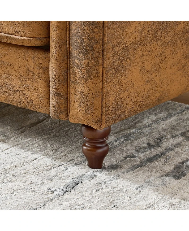 Streamdale Furniture 3+3 Chesterfield Tech Fabric Sofa Set