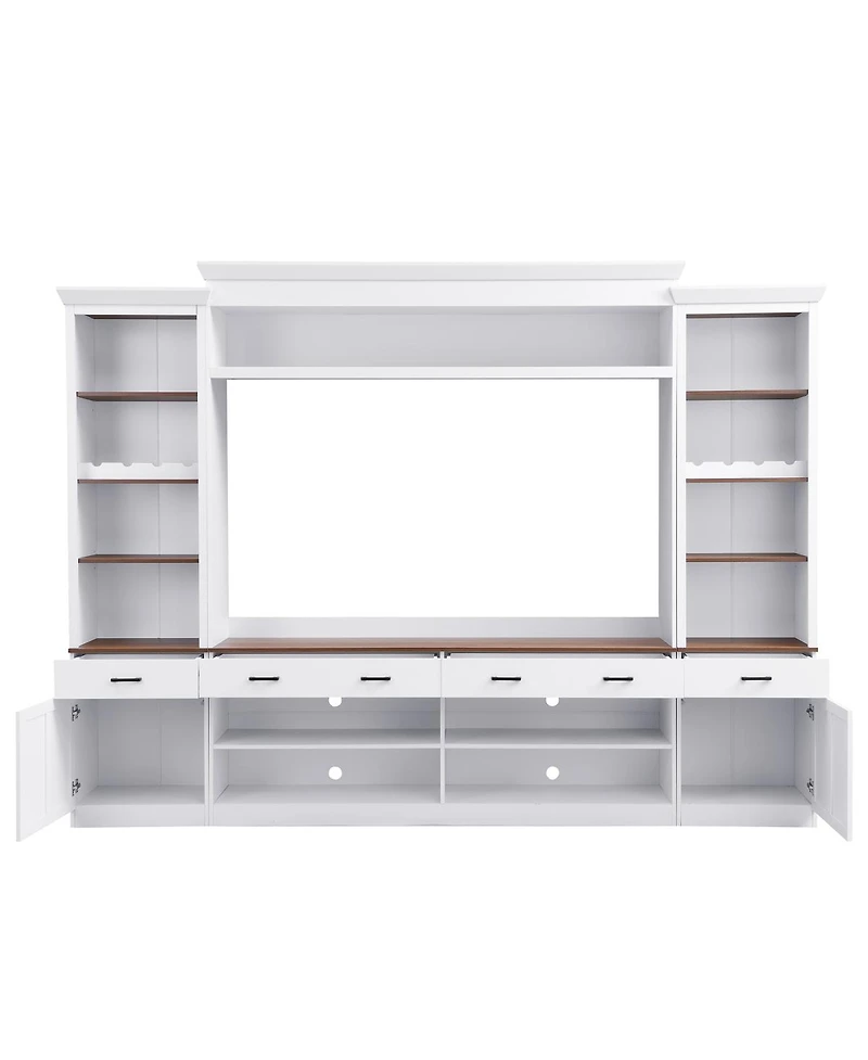 Streamdale Furniture Farmhouse Entertainment Center Bookshelf Rack