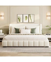 Streamdale Furniture Upholstered Platform Bed with 2 Pillows
