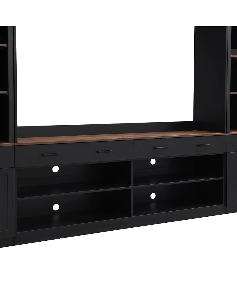 Streamdale Furniture Farmhouse Entertainment Center Bookshelf Rack