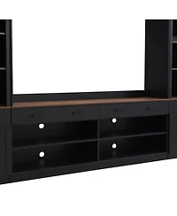Streamdale Furniture Farmhouse Entertainment Center Bookshelf Rack