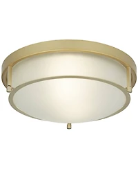 Possini Euro Design Encina 13inch Modern Flush-Mount Ceiling Light Fixture Kitchen Foyer Hallway Drum Frosted Glass