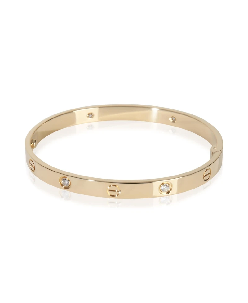 Pre-Owned Cartier Yellow Gold Diamond Love Single Screw Closure Bracelet