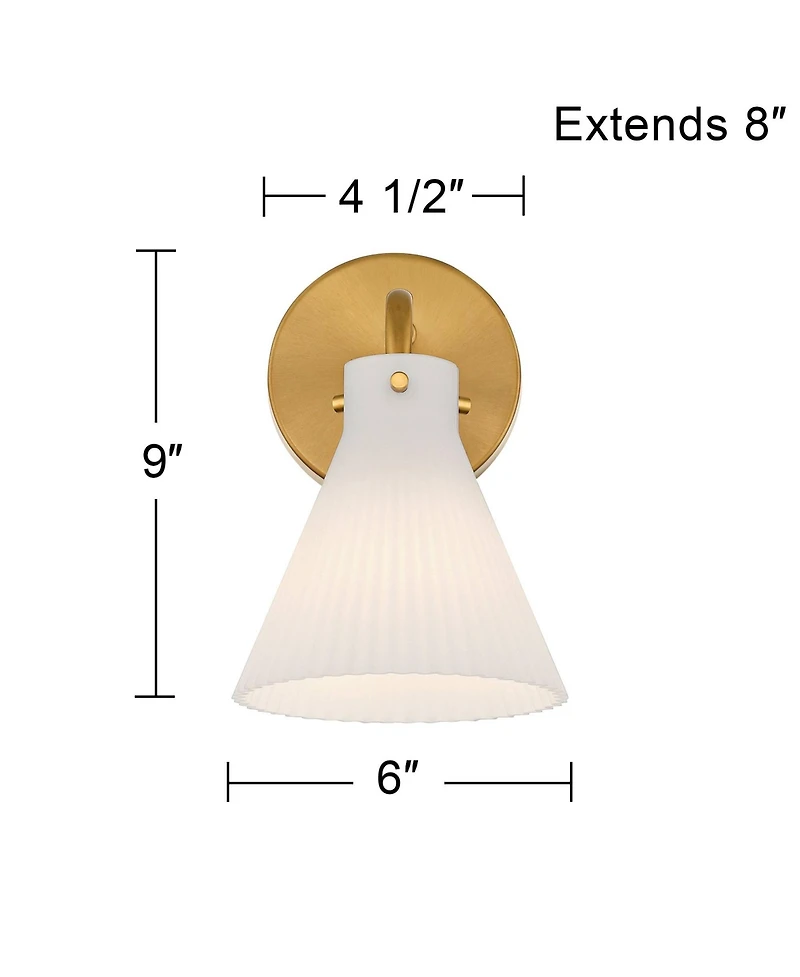 Possini Euro Design Cielo 9" High Warm Brass Wall Sconce