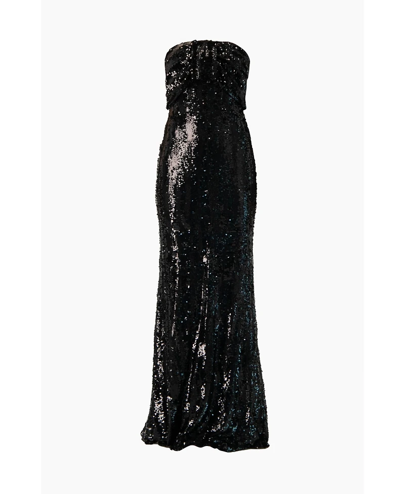 Ivonne Women's Strapless Sequin Column Gown