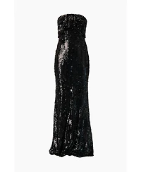 Ivonne Women's Strapless Sequin Column Gown