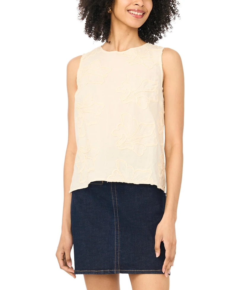 Vince Camuto Women's Crewneck Boxy Cotton Tank Top